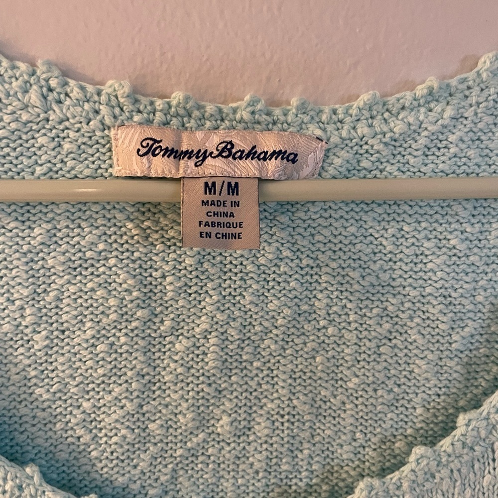 Tommy Bahama Aqua Textured sweater Tank Top size medium - Picture 2 of 2